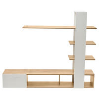 TV-ELEMENTTV-WOHNWAND 180x33,5x151,5cm für 60-Zoll-Fernseher Weiß-Holzoptik - Weiß, Holz (44.78/11.99/159.49cm) - Raelunyi