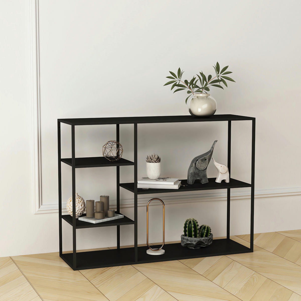 STANDREGAL Isojoki - Schwarz, Metall (120/87.5/35cm) - [en.casa]