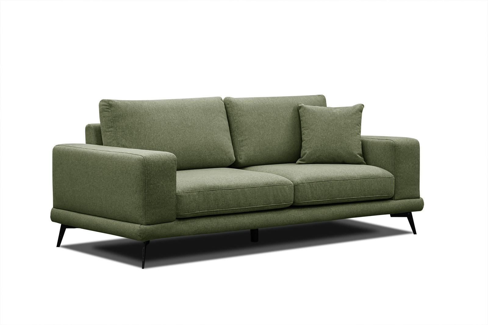 SOFA MEDIOLANE 2,5-Sitzer, olivgrün - Olivgrün, Holzwerkstoff/Textil (203/87/96cm) - Courtois Laville