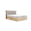 BOXBETT Clavio 160/200 cm in Beige – mit Bettkasten und Topper - Beige/Schwarz, Holz/Holzwerkstoff (160/200cm) - AX Living