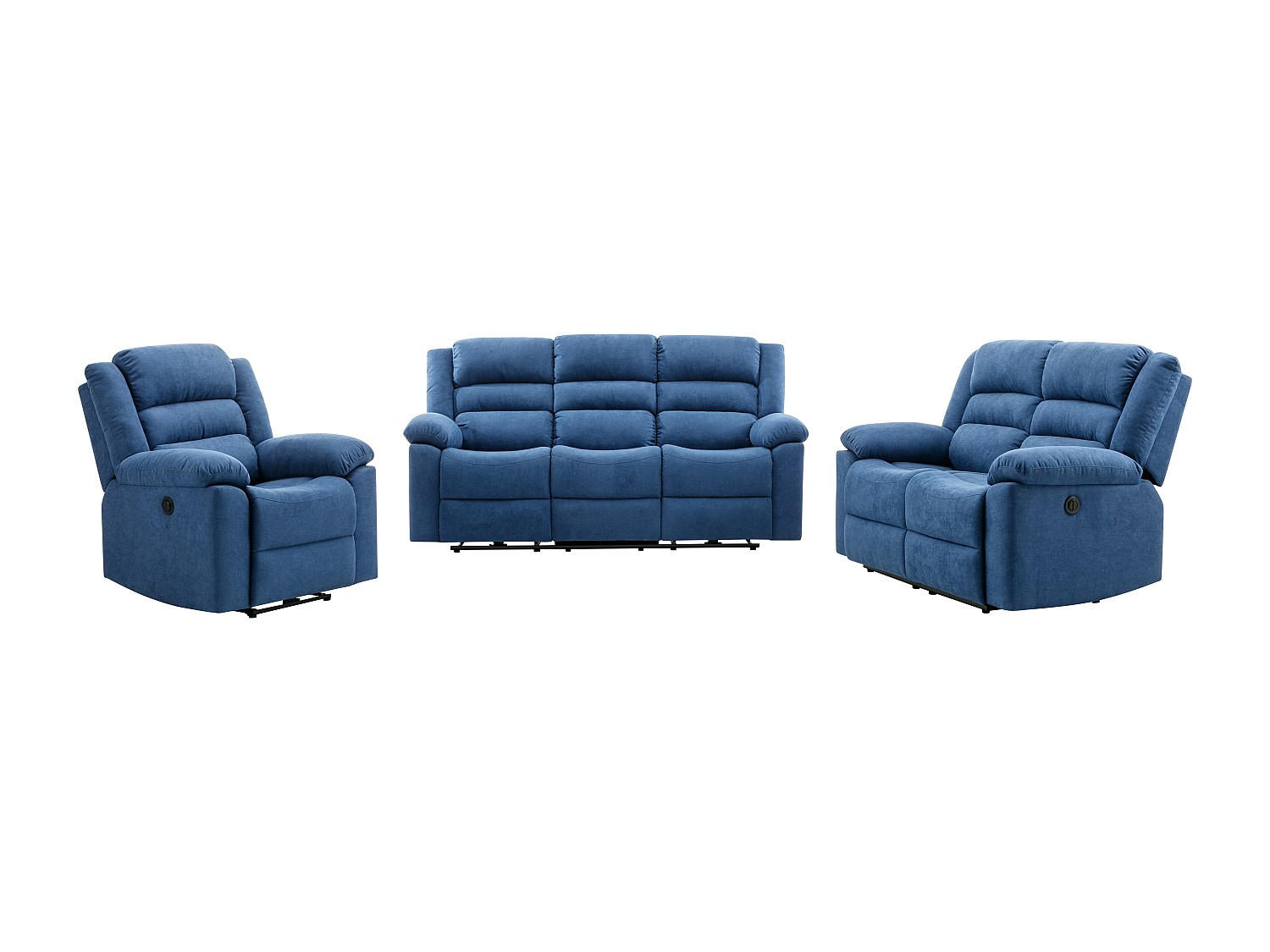 Vente-Unique Couchgarnitur Blau 199x103x95 cm