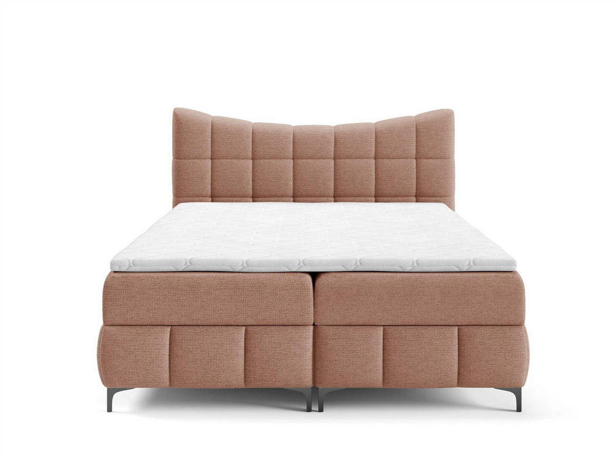 BOXBETT Charles Premi.. In Aragon - Rotbraun, Holzwerkstoff/Textil (120/200cm) - Fun Möbel