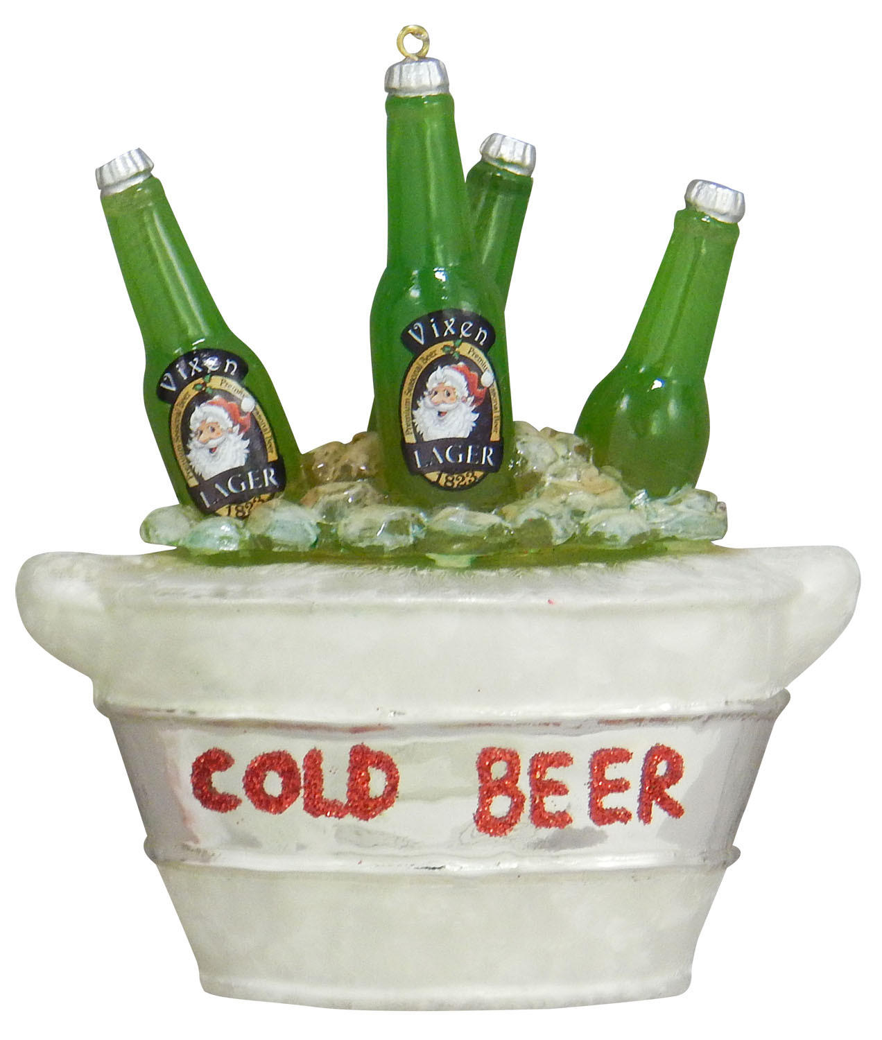 CHRISTBAUMSCHMUCK Bierkühler Grün 9cm (Glas / 1 Stk.) - Grün, Glas (9/9/9cm) - Krebs Glas Lauscha