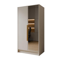 DREHTÜRENSCHRANK RENVO 102/200/51 cm Modern Kleiderschrank 2-türig mit Spiegel Kaschmir - Kaschmir, Holzwerkstoff (102/200/51cm) - MASSENO
