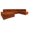 ECKSOFA Bergen, Seite: Links - Silberfarben/Terracotta, Holz/Textil (345/76/205cm) - MIRJAN24