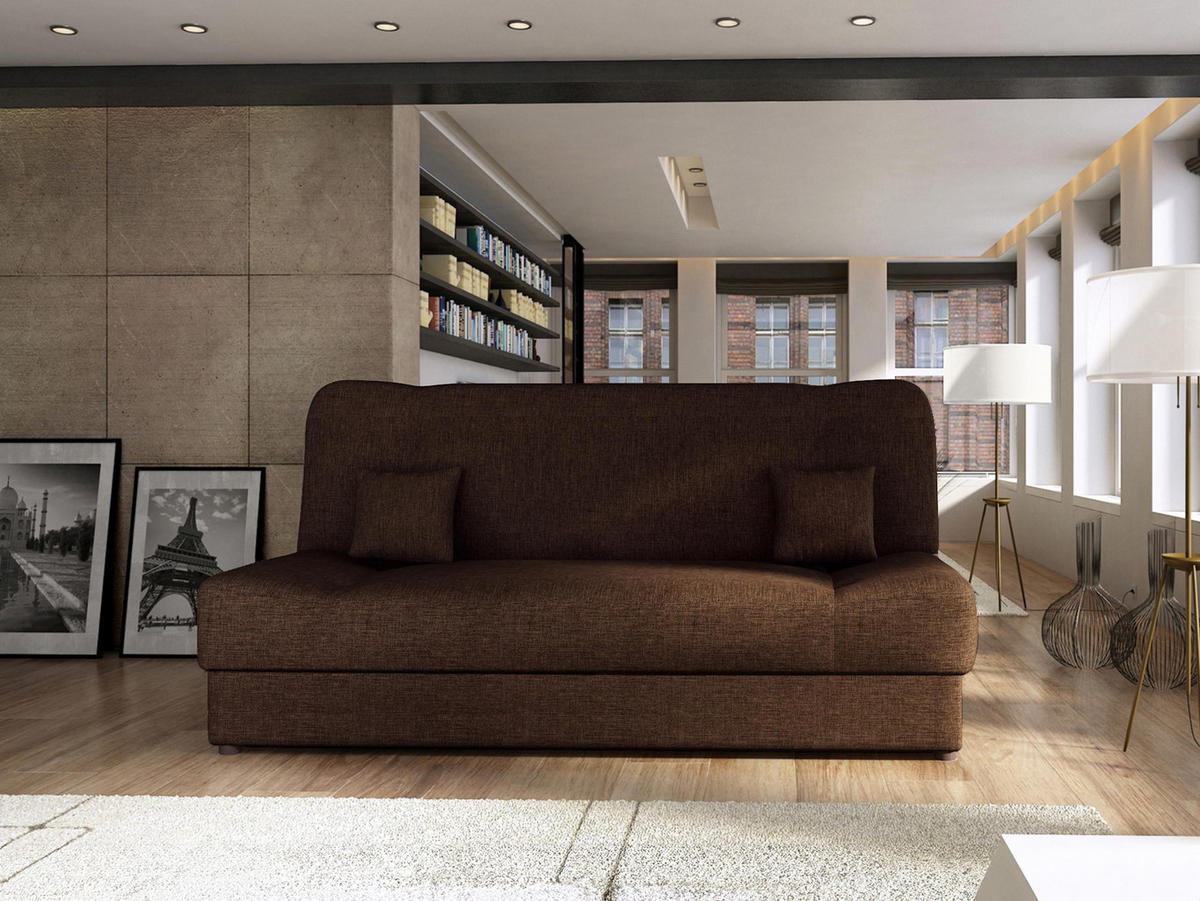 SCHLAFSOFA Jonas - Braun, Holz/Textil (195/86/87cm)