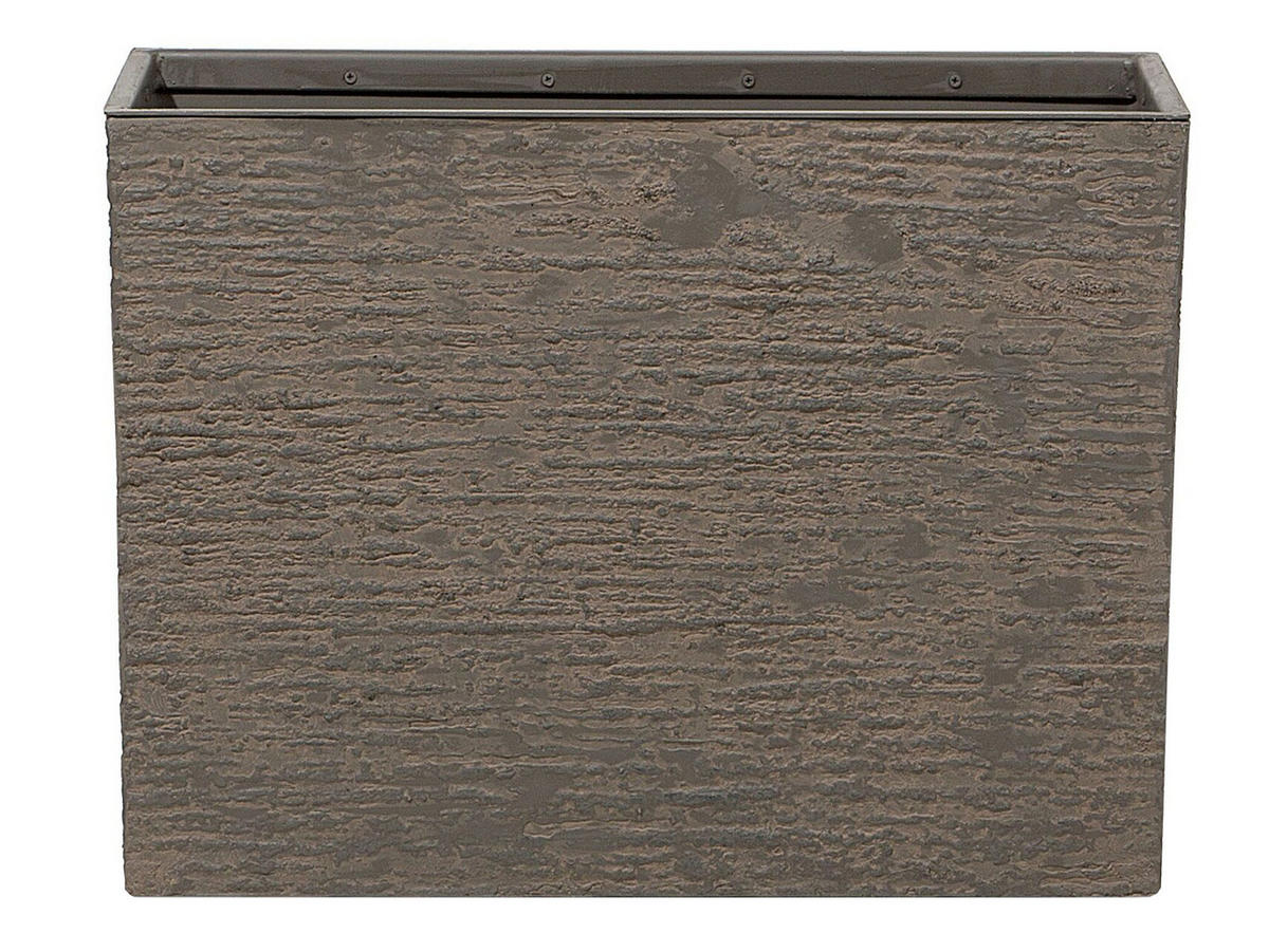 BLUMENTOPF dunkelbraun rechteckig 25/60/45 cm Edessa - Braun, Stein (45cm) - Beliani