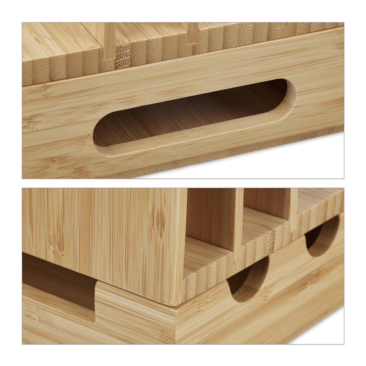 LADESTATION - Hellbraun, Holz (15/21.5/15cm) - Relaxdays