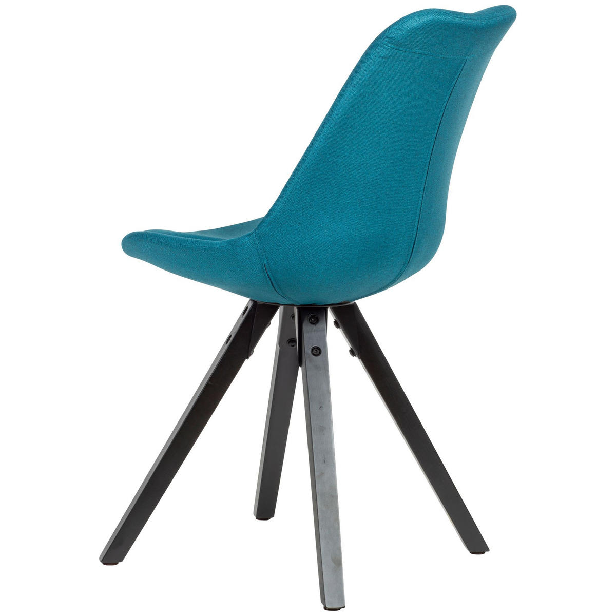 ESSZIMMERSTUHL Stoffbezug mit Holzgestell Modern gepolstert, Blau 49x52x87 cm - Blau/Schwarz, Holz/Textil (49/87/52cm) - KADIMA DESIGN