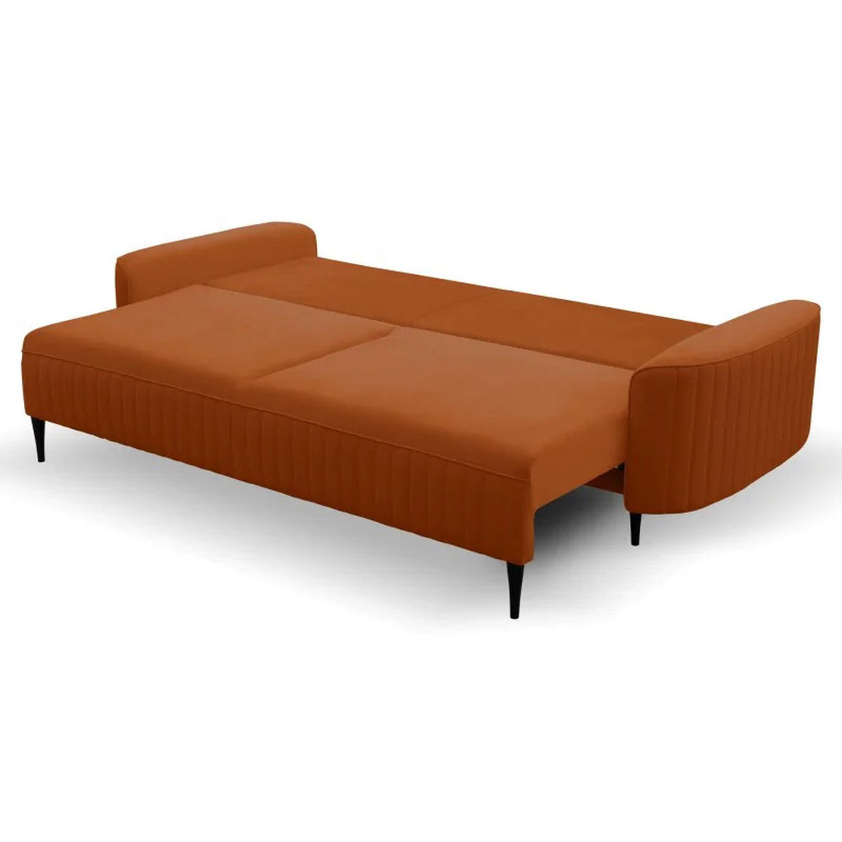 SCHLAFSOFA ANES, Sofa mit Schlaffunktion und Bettkasten, Farbe: Orange, Velourstoff - Orange, Textil (244/92/102cm) - Sepro Meble