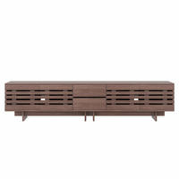 TV-SCHRANK 200/39,5/55 cm Walnuss für 80 Zoll mit 2 Schubladen und 4 Türen - Nussbaumfarben, Holzwerkstoff (200/55/39.5cm) - Oxeza