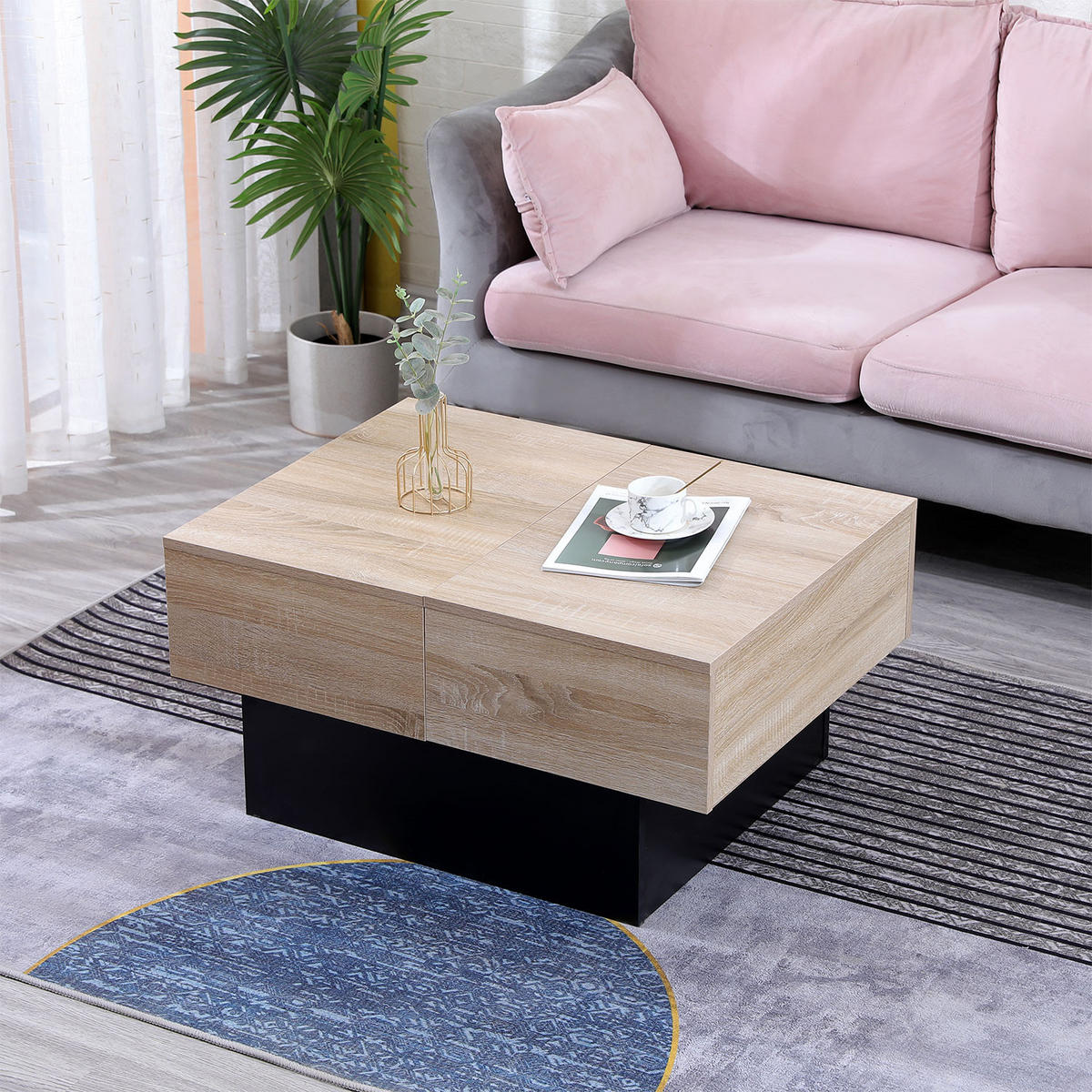 COUCHTISCH Greta Schwarz - Schwarz, Holzwerkstoff (113/60/40cm) - Happy Garden