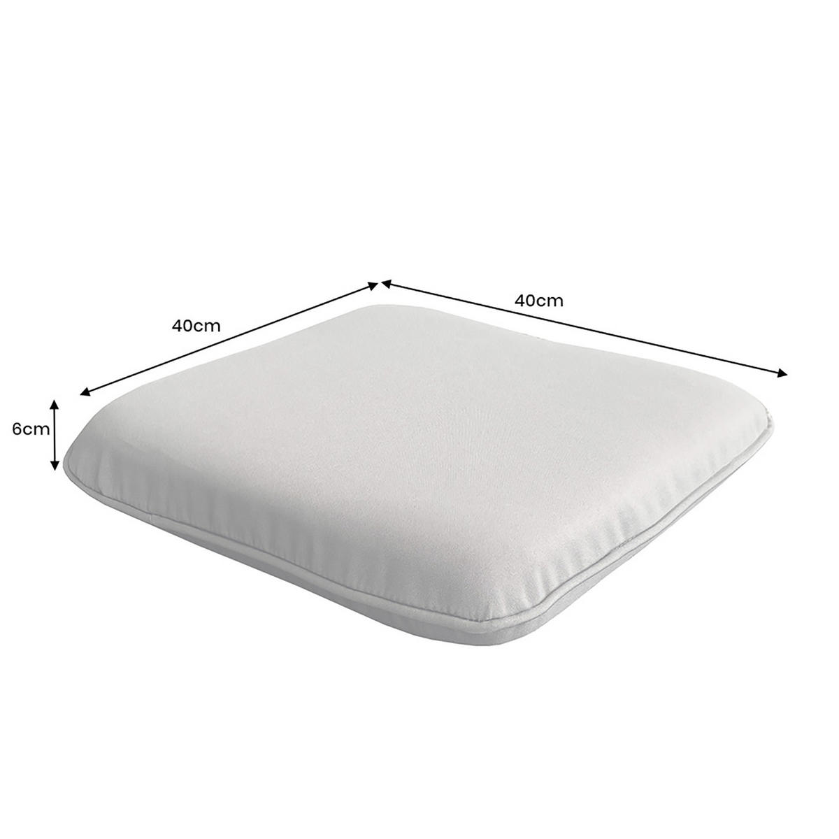 OUTDOOR SITZKISSEN COMFORT LINE Kunstfaser Anthrazit 40 cm - Anthrazit/Grau, Kunststoff/Textil (40/6/40cm) - riess-ambiente