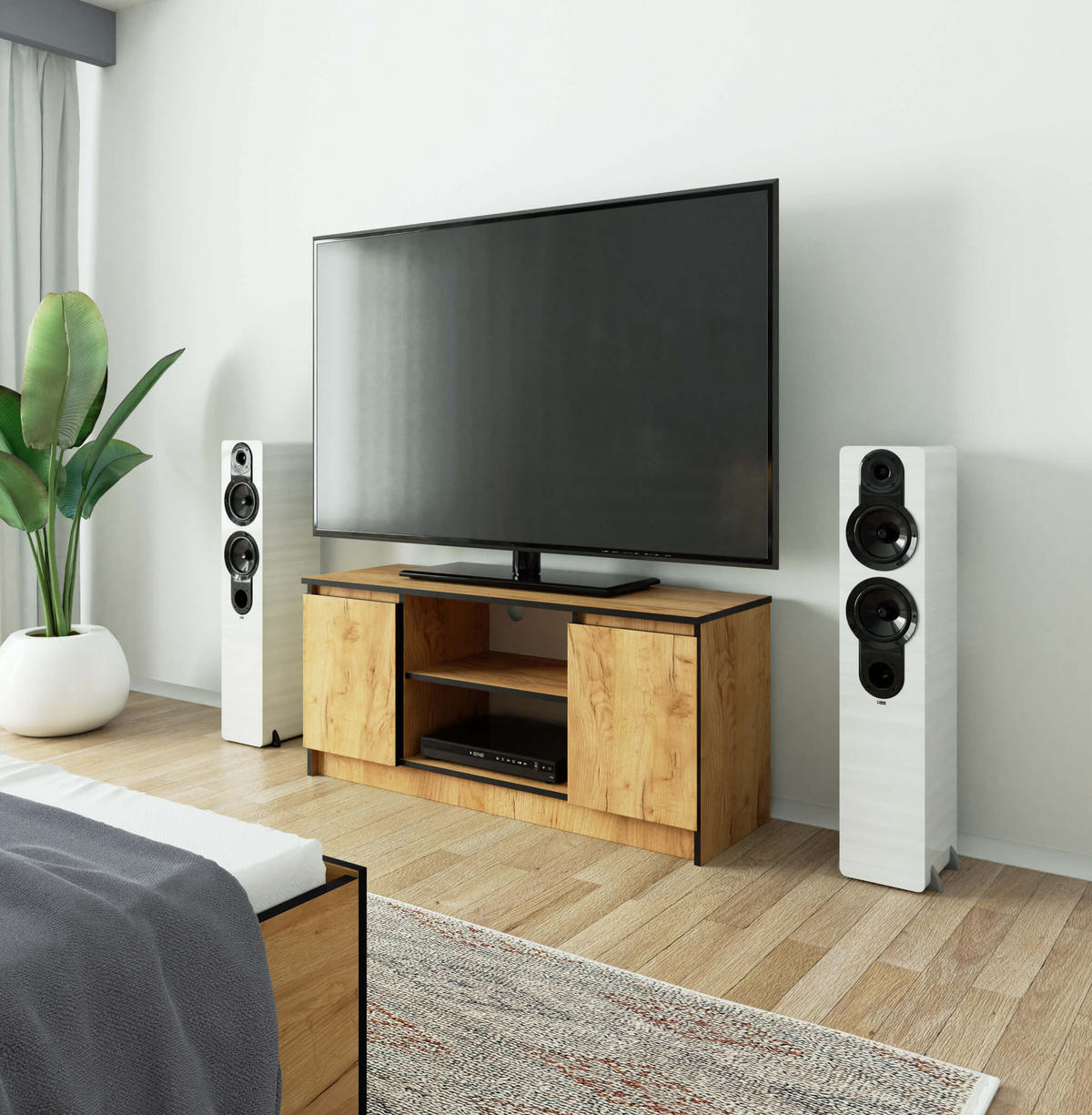 TV-ELEMENT Eichefarben 120x40x55 cm - Eichefarben, Holzwerkstoff (120/55/40cm) - Akord