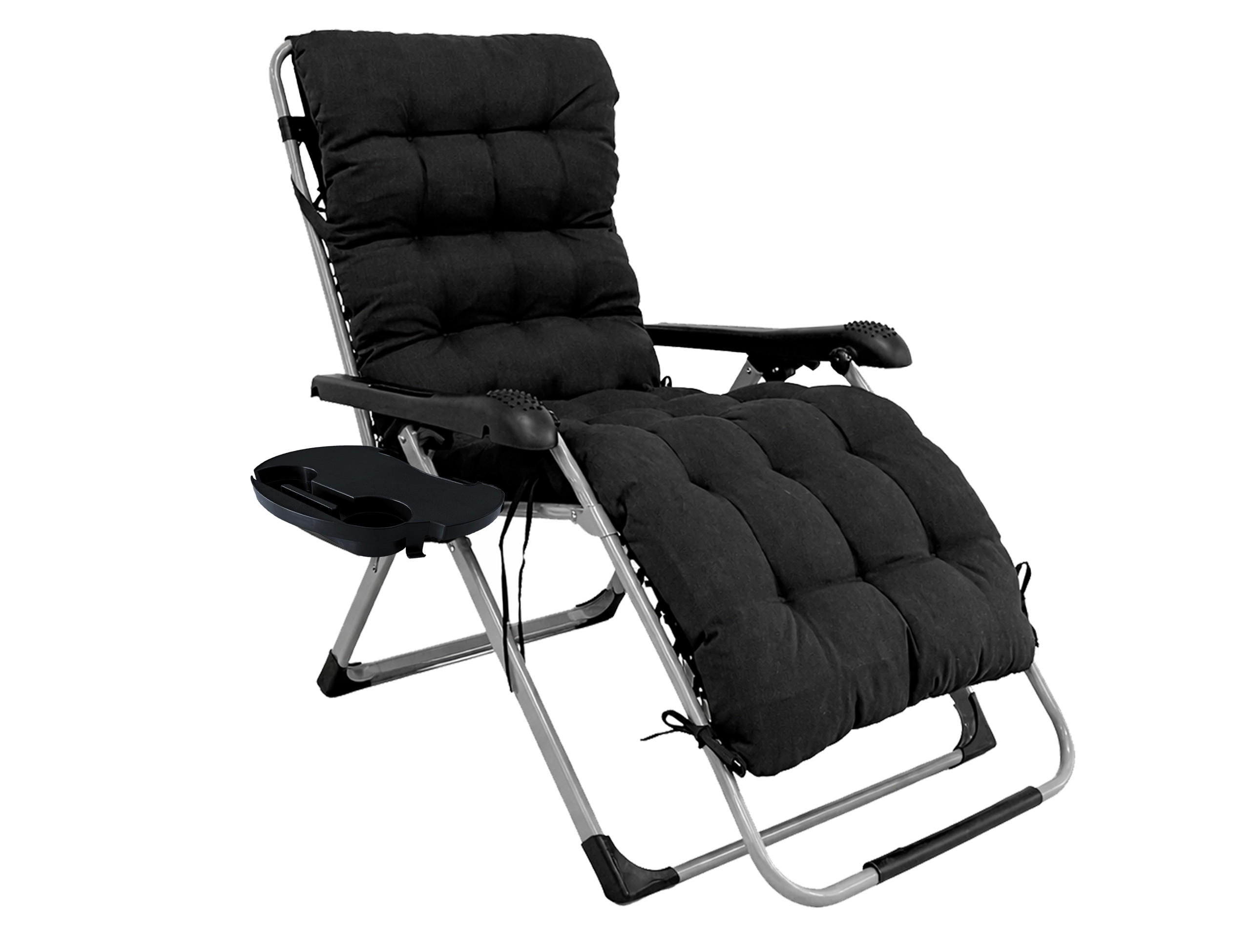 LIEGESTUHL mit extra dicker Auflage, Anthrazit - Anthrazit/Schwarz, Metall (73/110/81cm) - QUICK STAR