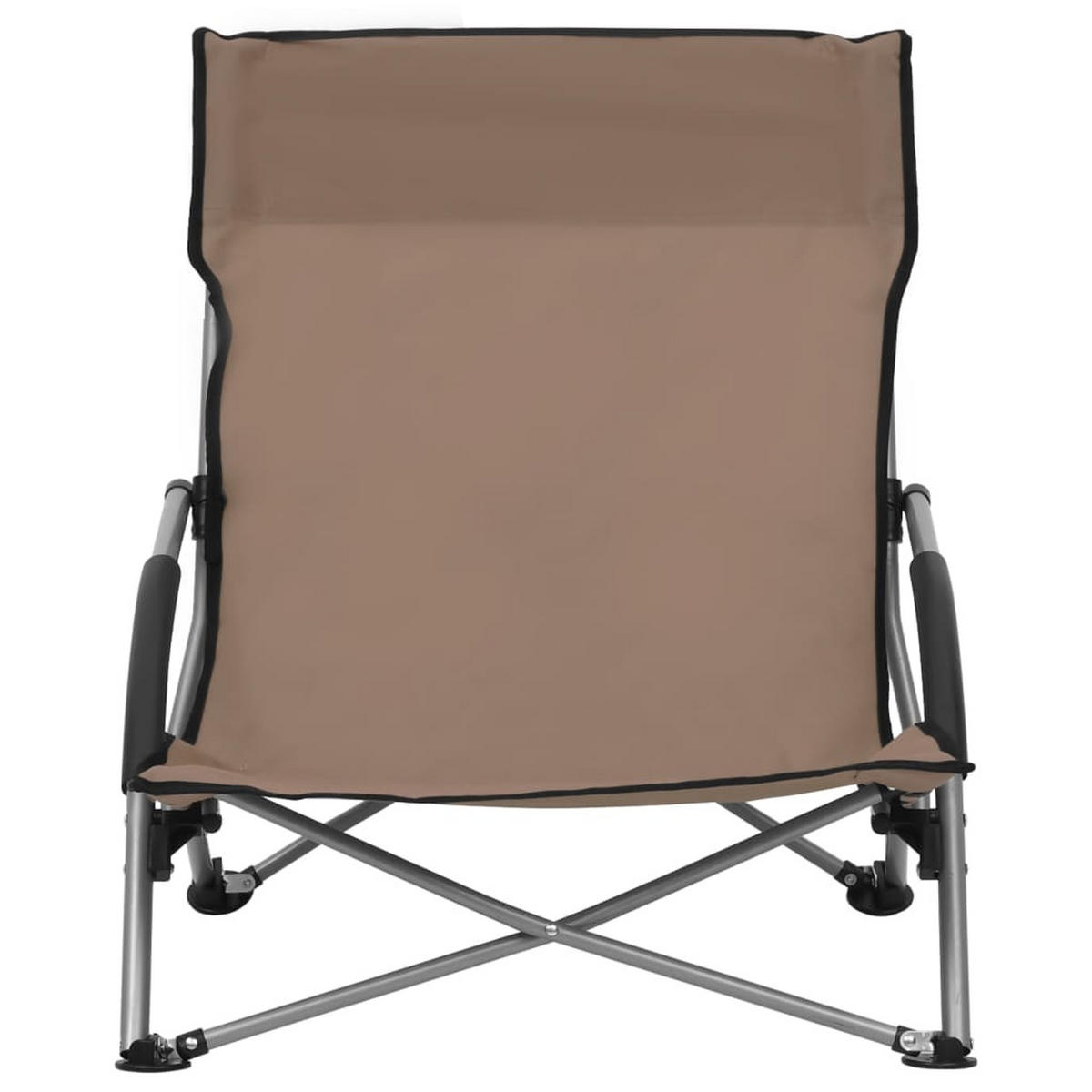 KLAPPBARE Strandstühle 2Er Set Taupe Stoff - Taupe, Metall (55.5/66/65.5cm) - vidaXL