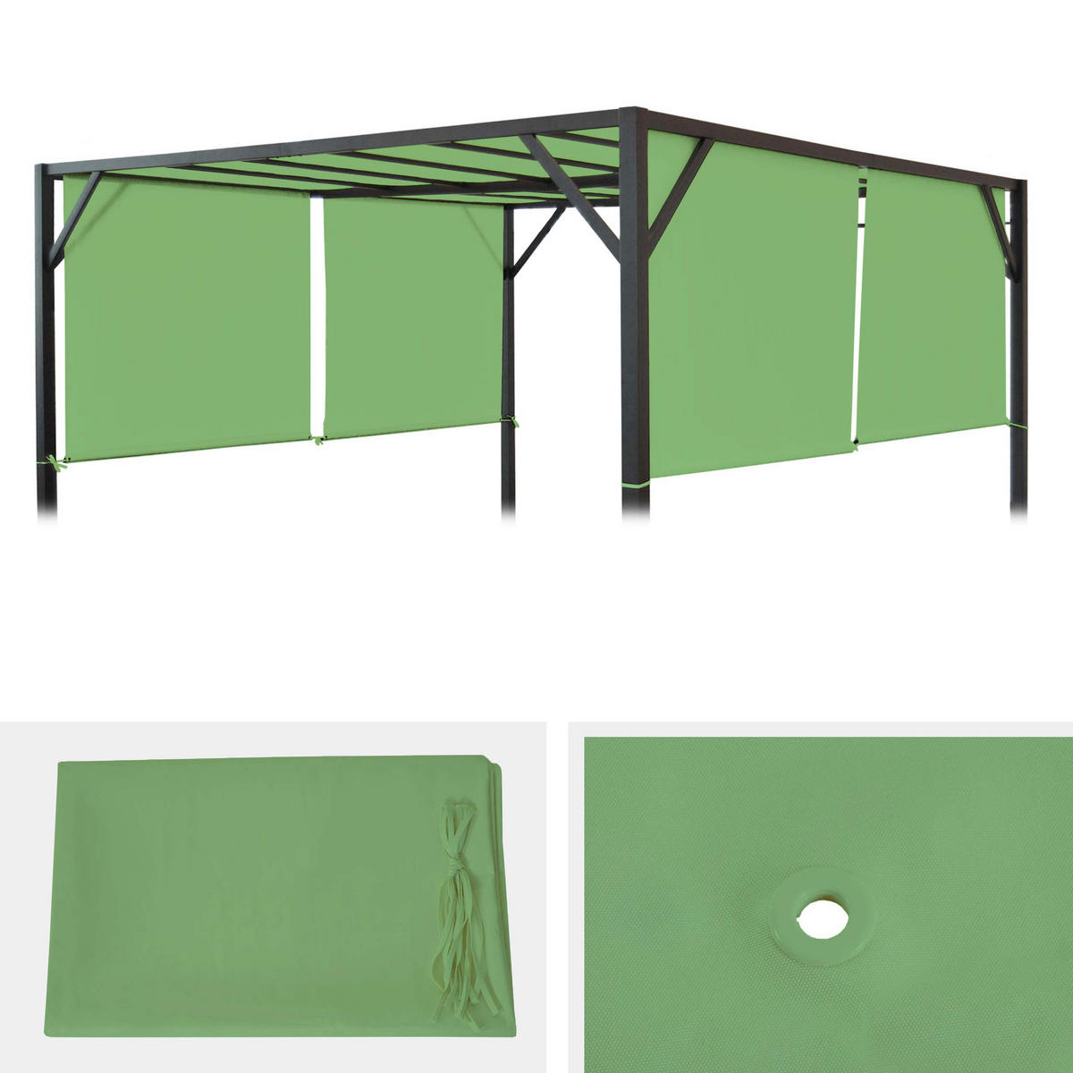 ERSATZBEZUG DACH FÜR PERGOLA BEJA Grün - Grün, Textil (272/1/496cm) - MCW