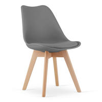 STUHL DOZZA 1 Stück, Grau Kissen aus Kunstleder - Hellgrau, Holz/Kunststoff (49/82/43cm) - Komodee