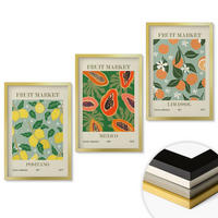 WANDBILDER 3er Set - 40x60 cm Goldrahmen - Fruchtposter Zitronen Papayas - Goldfarben, Kunststoff (40/60cm) - ArtPrintCave
