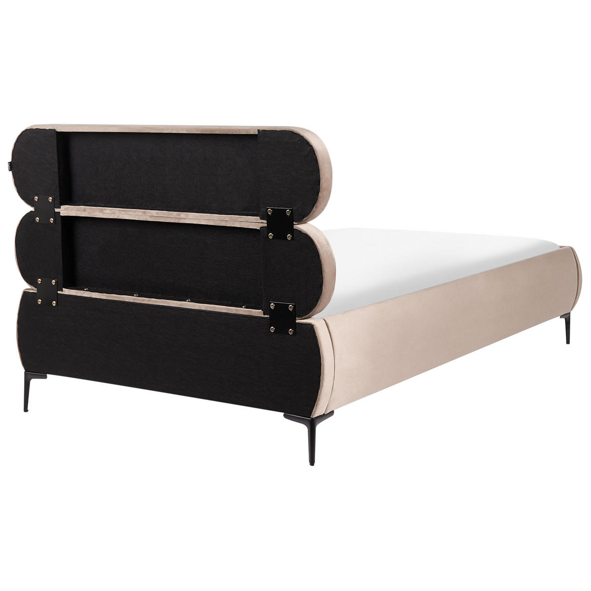 BETT mit Lattenrost 120/200 Samtstoff Taupe Lessay - Taupe/Braun, Textil (120/200cm) - Beliani