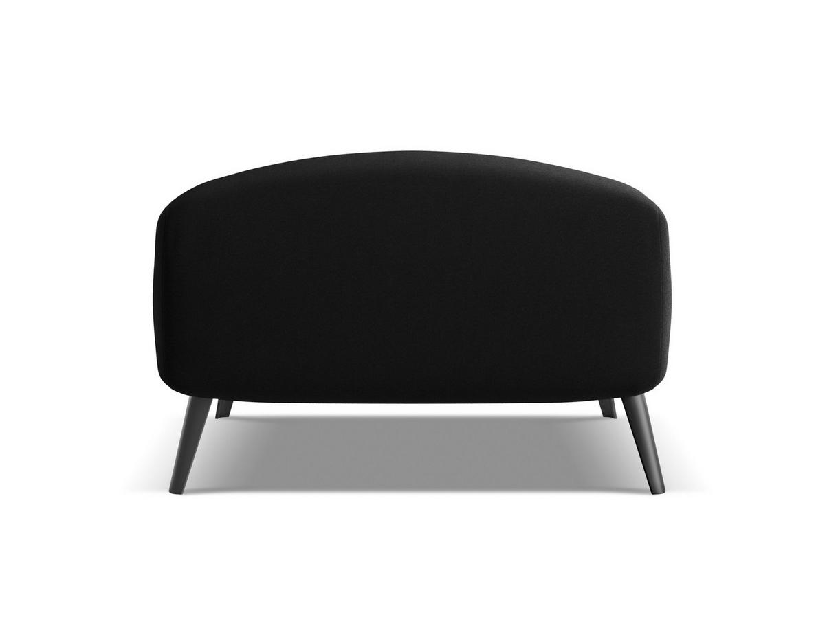 POUF Samt Stoff Schwarz - Schwarz, Textil/Metall (65/44/65cm) - Makamii