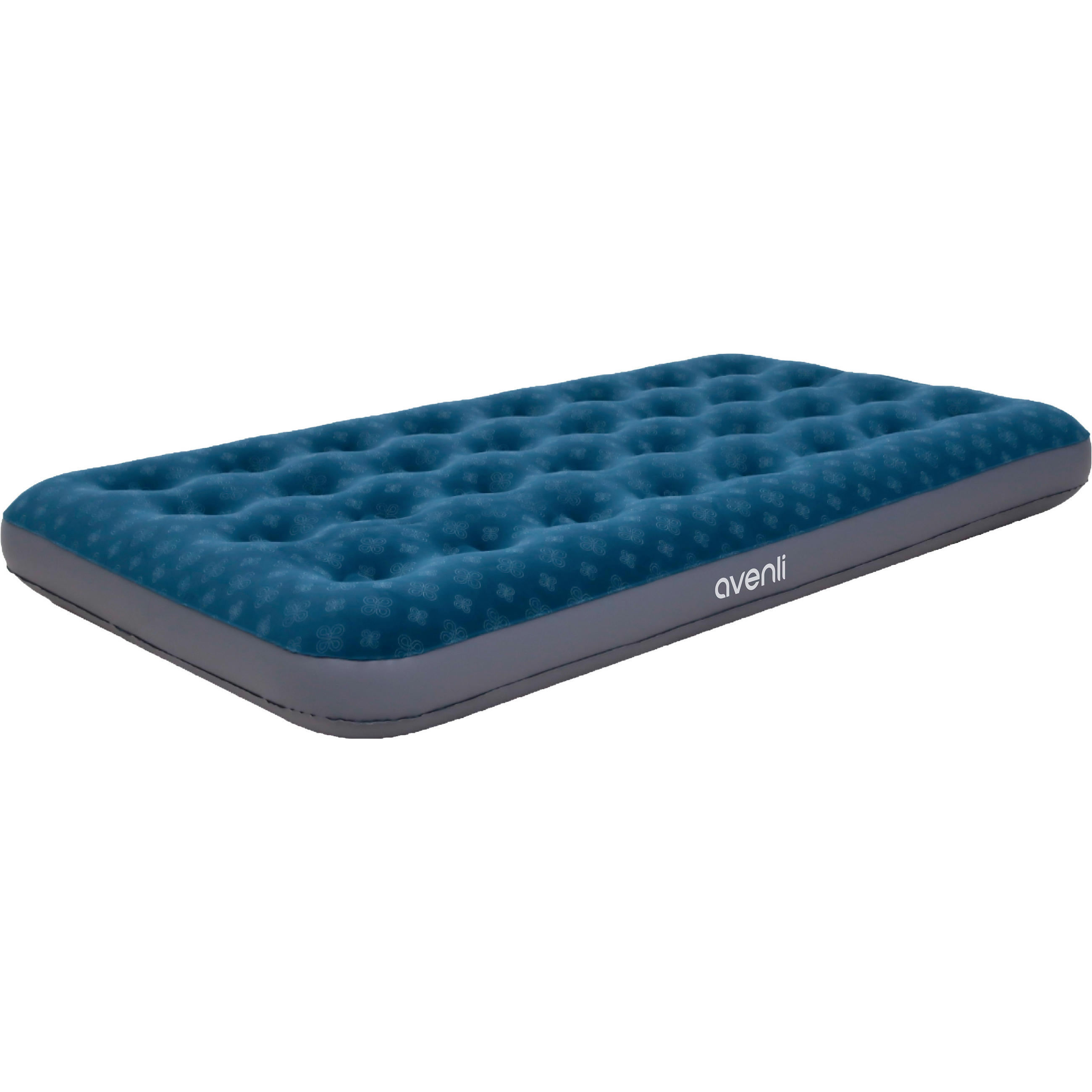 LUFTBETT Luftmatratze Camping 1 Person 191x73x22cm aufblasbar ohne Pumpe - Blau/Grau, Kunststoff (73/191cm) - Avenli