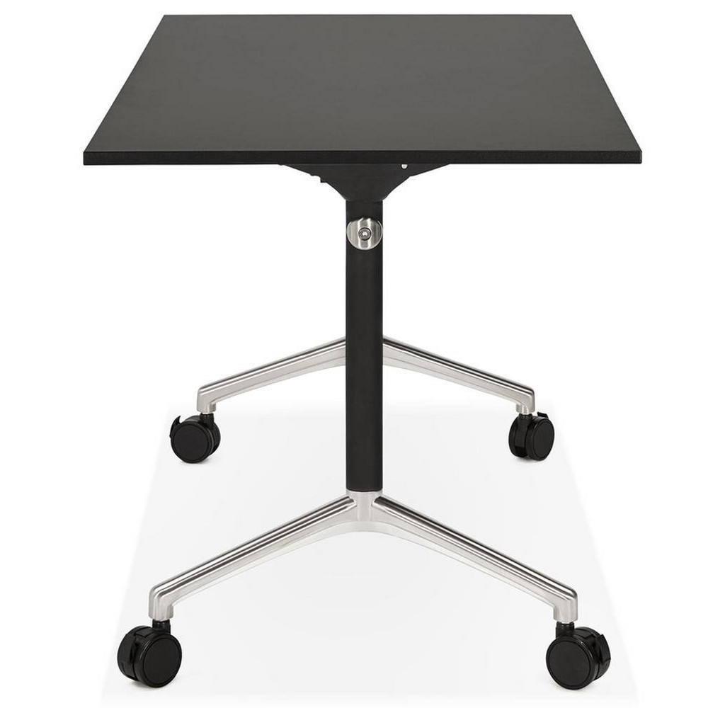 Thumbnail - Kadima Design Schreibtisch, Schwarz, Holz, Rechteckig,Rechteckig, Rollen, 140x73x70 cm, Arbeitszimmer, Schreibtische, Bü...