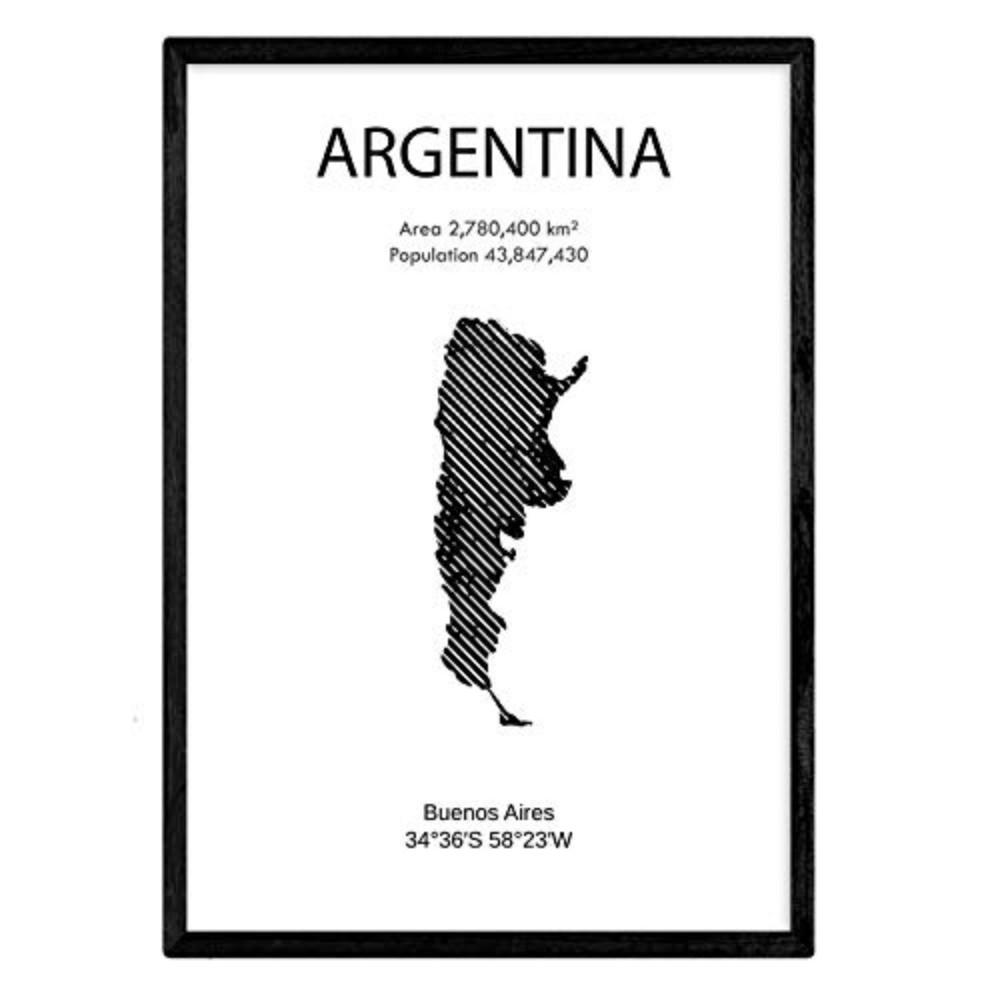 POSTER Länder & Kontinente Argentinien A4 Rahmenlos - Klar, Papier (29.7/5/21cm) - Nacnic