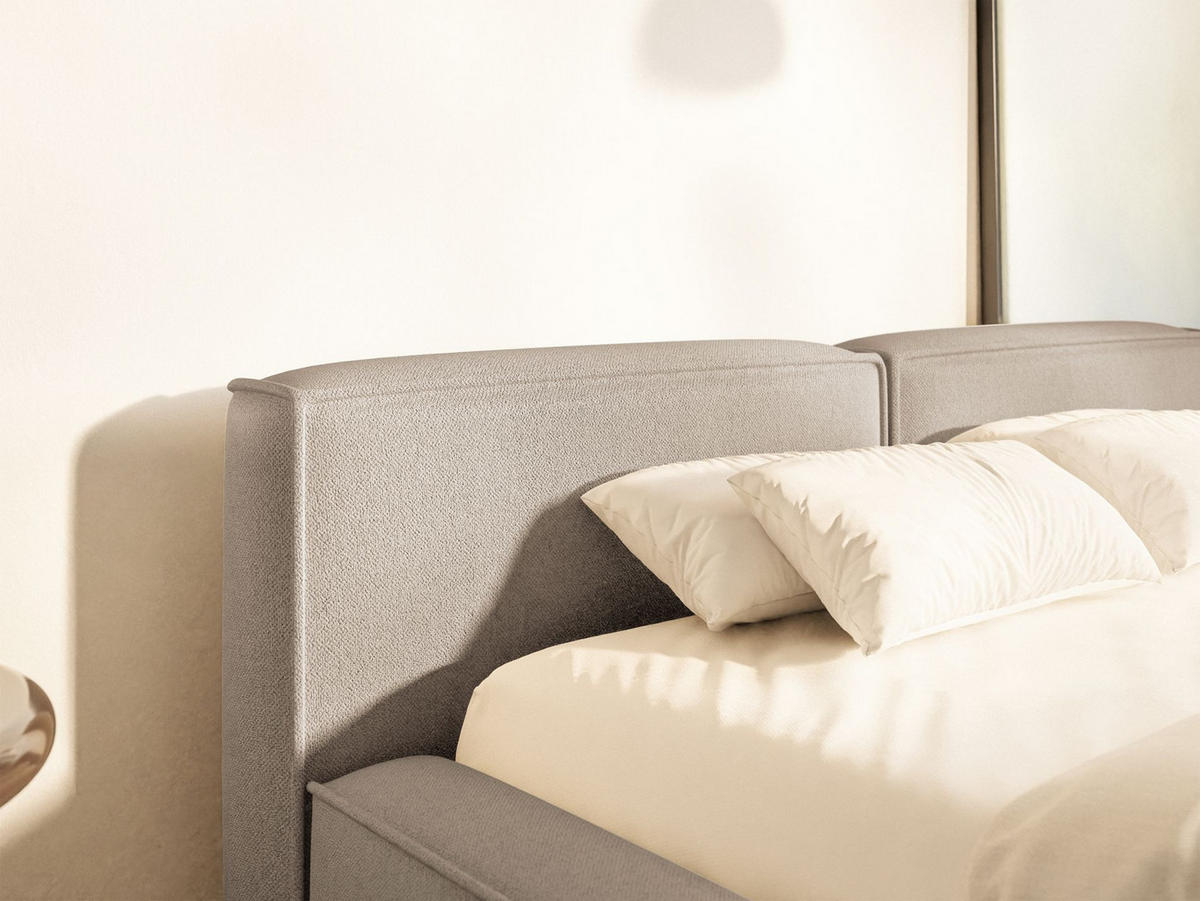 POLSTERBETT Tilves Slim Beige 160x200 cm - Beige/Schwarz, Kunststoff/Textil (160/200cm) - Selsey