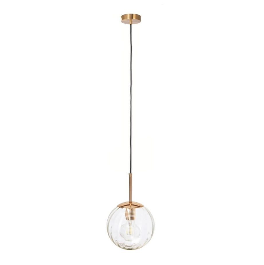 PENDELLEUCHTE Rome - Transparent/Goldfarben, Glas/Metall (20/20/110cm) - kiki design