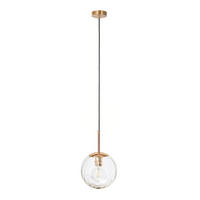 PENDELLEUCHTE Rome - Transparent/Goldfarben, Glas/Metall (20/20/110cm) - kiki design
