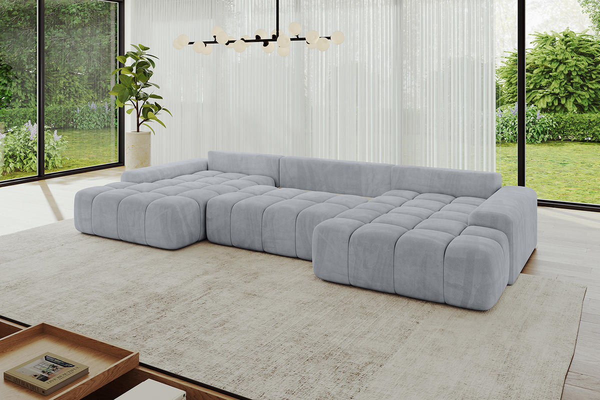 WOHNLANDSCHAFT ENSI-U - 353x164x69 cm Titanfarben - Titanfarben, Holzwerkstoff/Kunststoff (357/69/164cm) - ALTDECOR