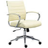 DREHSTUHL Lederlook creme - Chromfarben/Creme, Leder/Textil (57/90/62cm) - CLP