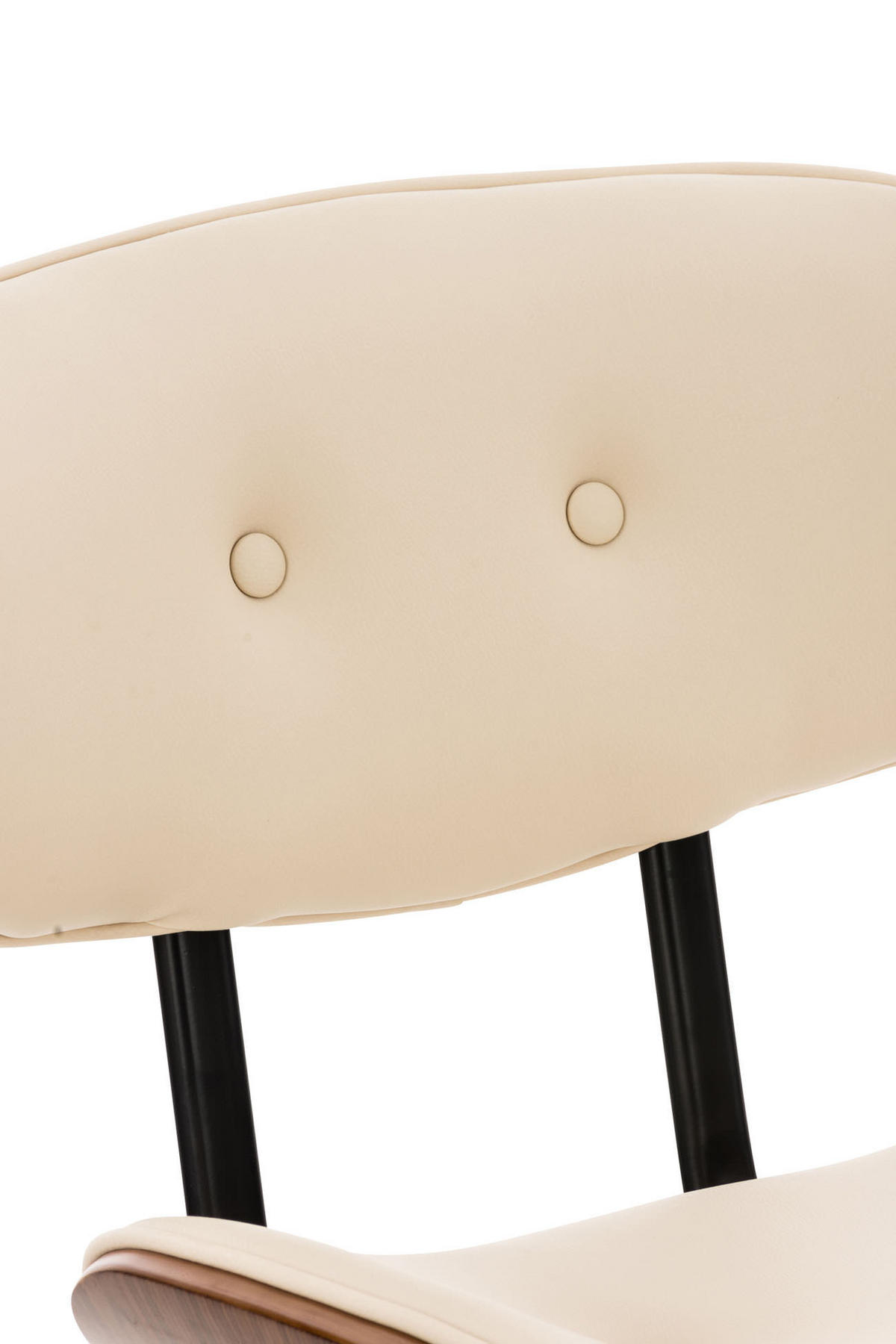 BARHOCKER Lederlook walnuss/creme - Chromfarben/Walnussfarben, Textil/Metall (50/94/56cm) - CLP