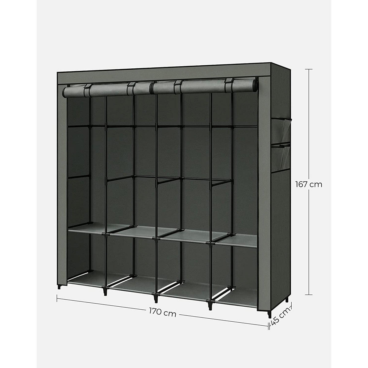 STOFFSCHRANK BANJUL - Waldgrün, Kunststoff (170/167/45cm) - Hansiro