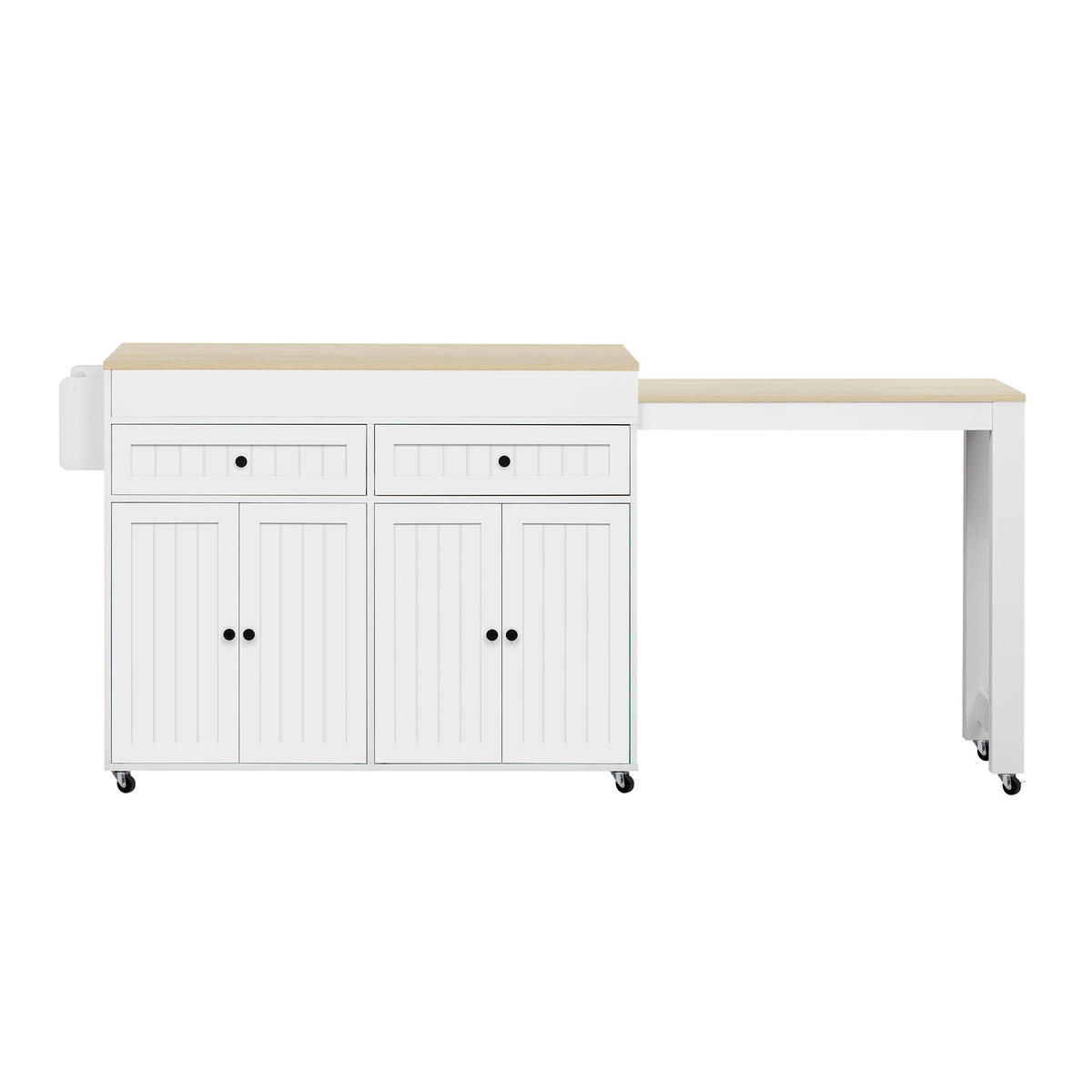 BARTISCH Weiß mit Stauraum und Ausziehfunktion - Weiß, Holzwerkstoff (180.5/92.2/45cm) - Urban Meuble