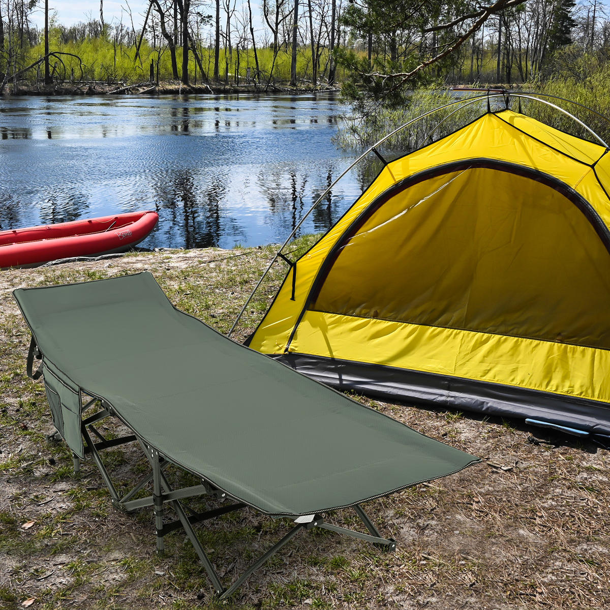CAMPINGLIEGE Klappbare Grau - Grau, Metall - COSTWAY