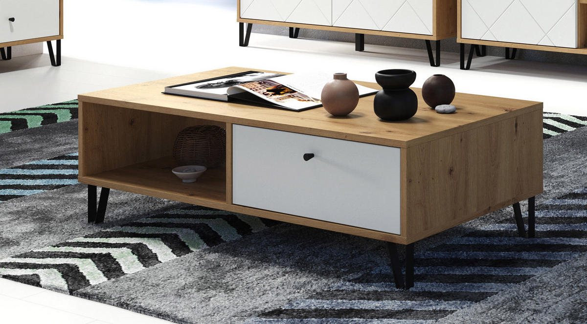 COUCHTISCH Eiche Dekor - Eiche Wotan, Holzwerkstoff (60/120/37cm) - ebuy24