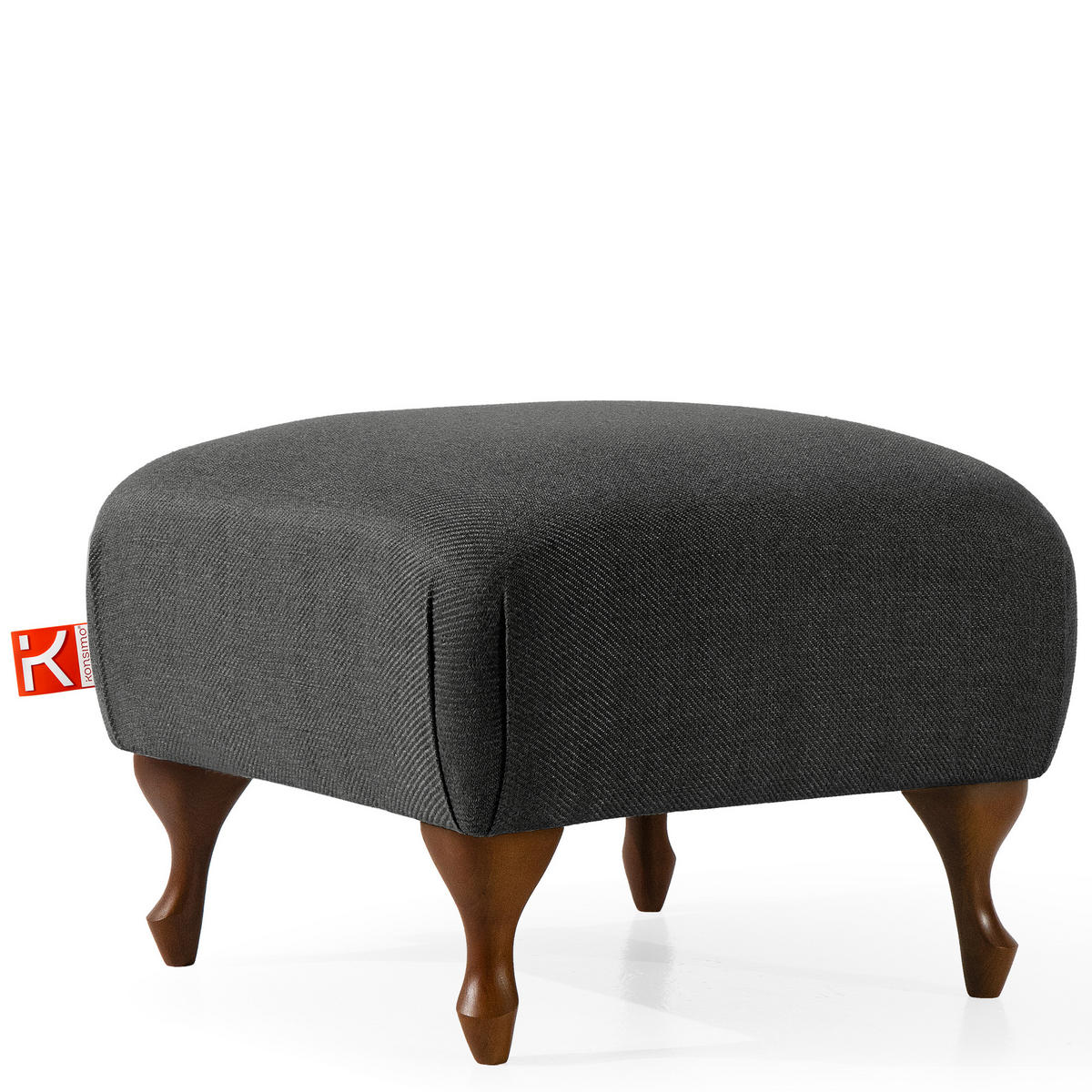 FUẞSTÜTZE TOMIS, Anthrazit - Anthrazit/Braun, Eichenholz/Holz (50/40/50cm) - KONSIMO®