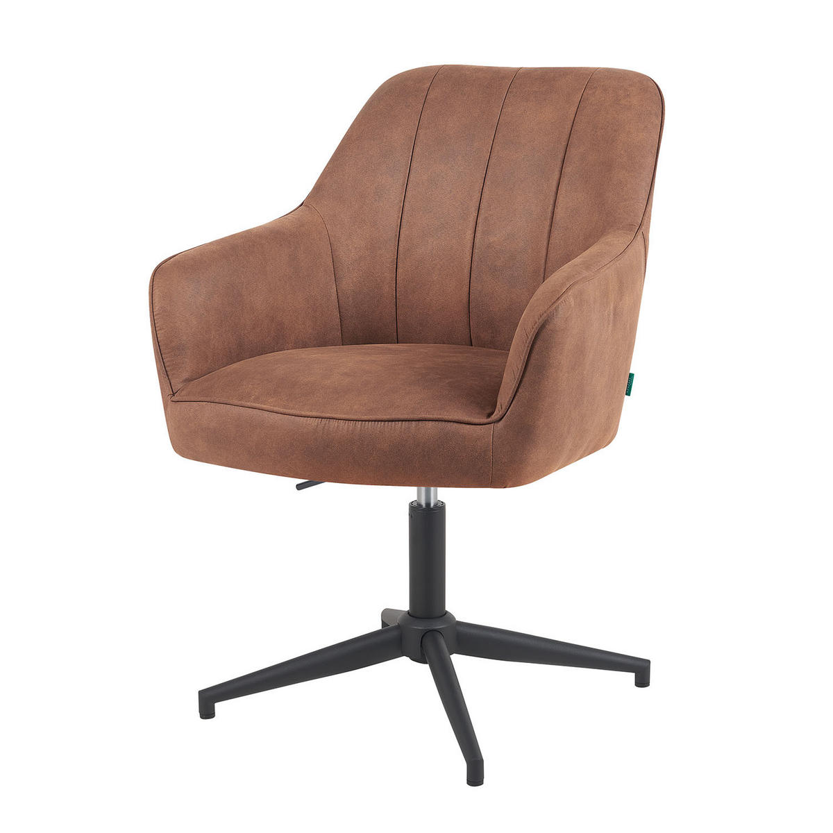 BÜROSTUHL Mika-Elin - Schwarz/Braun, Textil/Metall (60/84/65cm) - DUBI Möbel