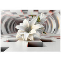 FOTOTAPETE Blumen 3D Effekt Vlies Tapete Wohnzimmer Schlafzimmer 300x210 - Grau, Papier (300/210cm) - Wallarena