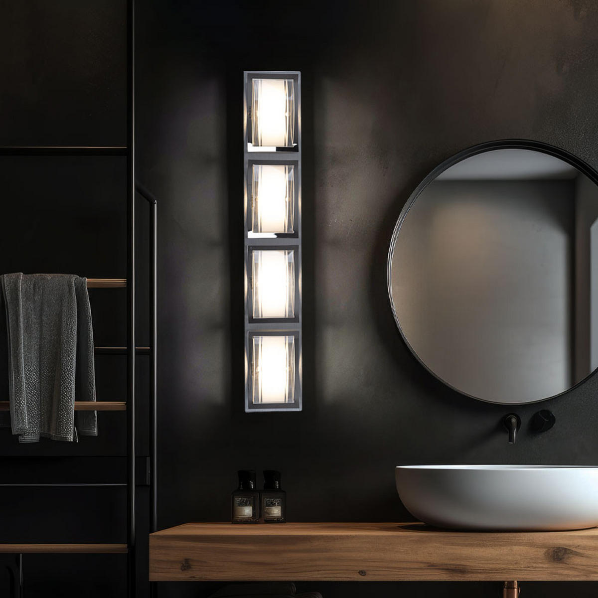 LED WANDLEUCHTE Adonia Aluminium Silber - Silberfarben, Glas (10/6.5/60cm) - Esto