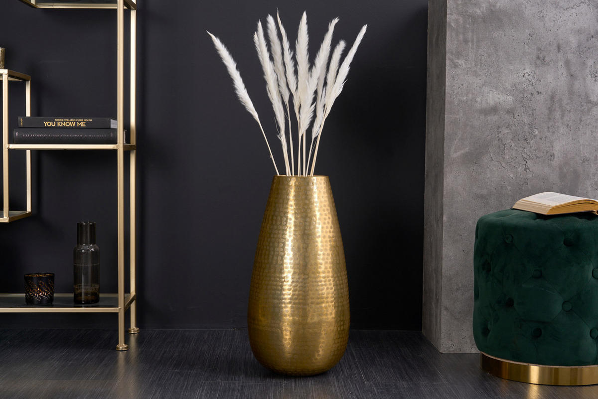 VASE ORIENT Metall Gold 50 cm - Goldfarben, Metall (50cm) - riess-ambiente