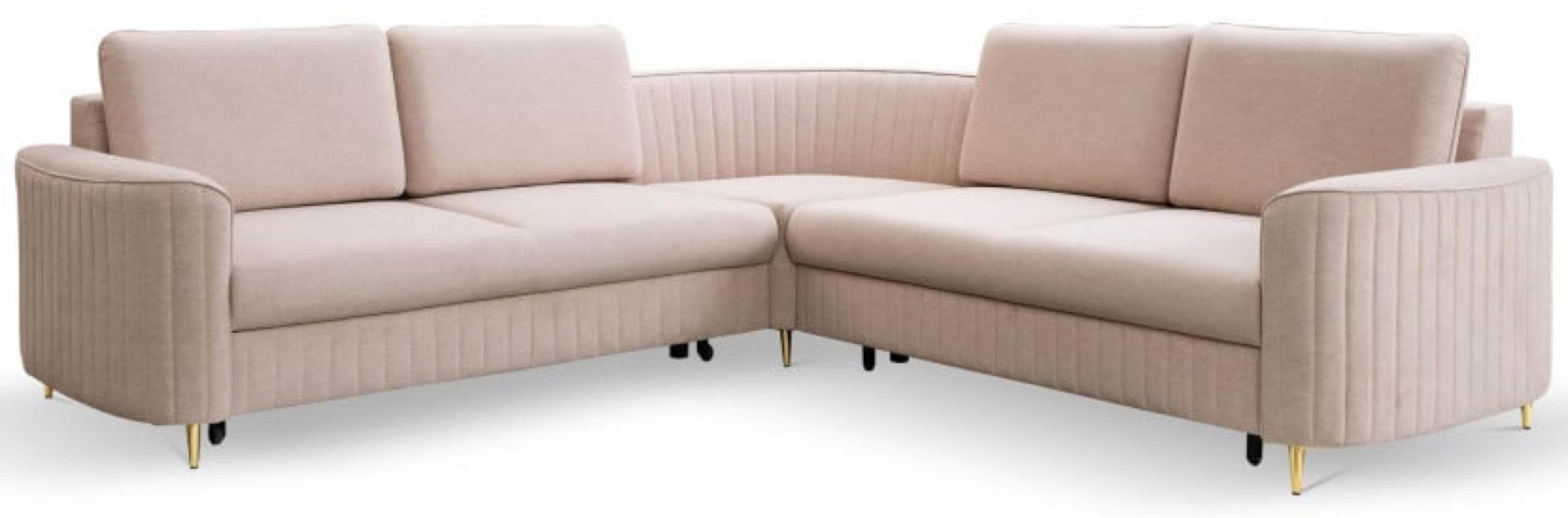 ECKSOFA Beige LOREN Mit Schlaffunktion Und Bettkasten - Beige, Textil (251/251cm) - Sepro Meble