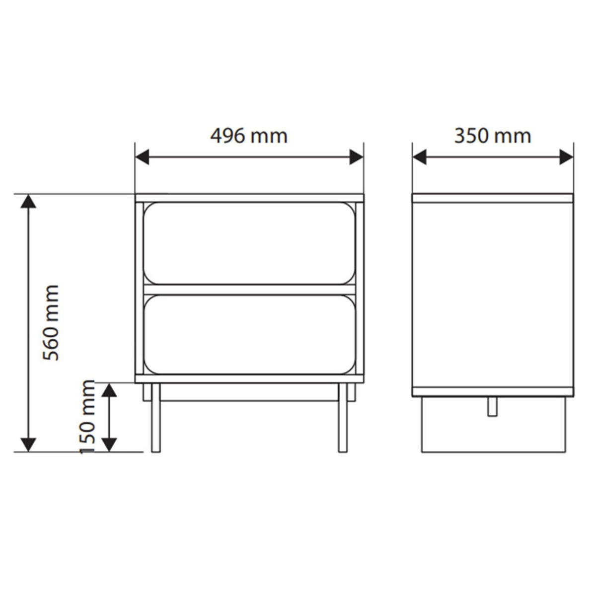NACHTTISCH Wuwu Greige 50 cm - Taupe, Holzwerkstoff (49.6/56/35cm) - Selsey