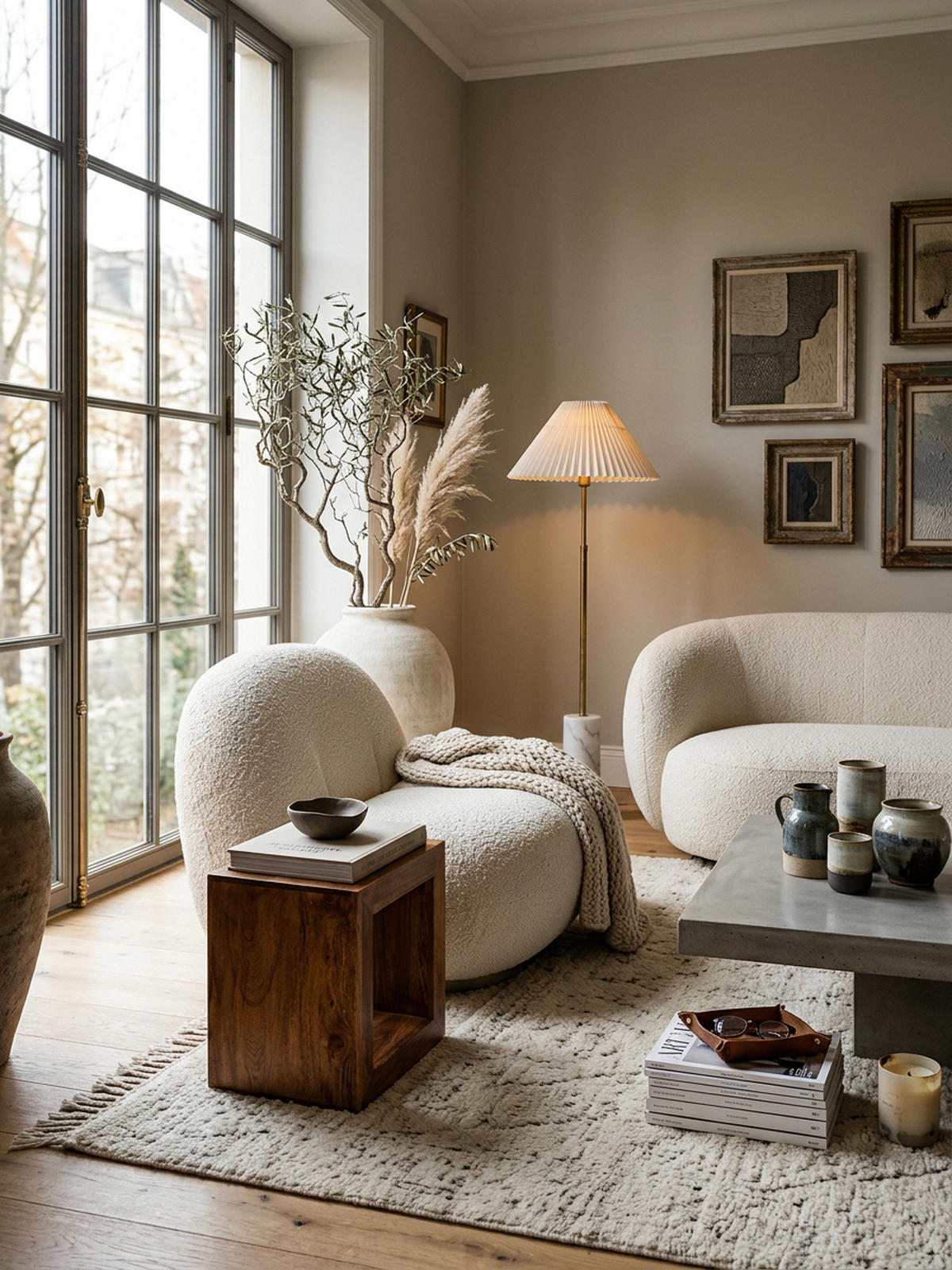 STANDREGAL – Naturholz, 44x44x33 cm, handgefertigt, geradlinig - Braun, Holz (44/44/33cm) - KADIMA DESIGN