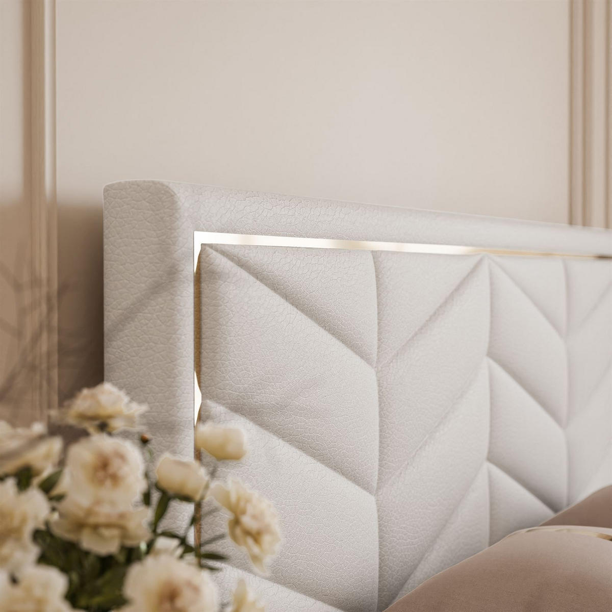 POLSTERBETT AURORA 120x200 mit Bettkasten Madryt 920 - Weiß, Textil (120/200cm) - Lookway