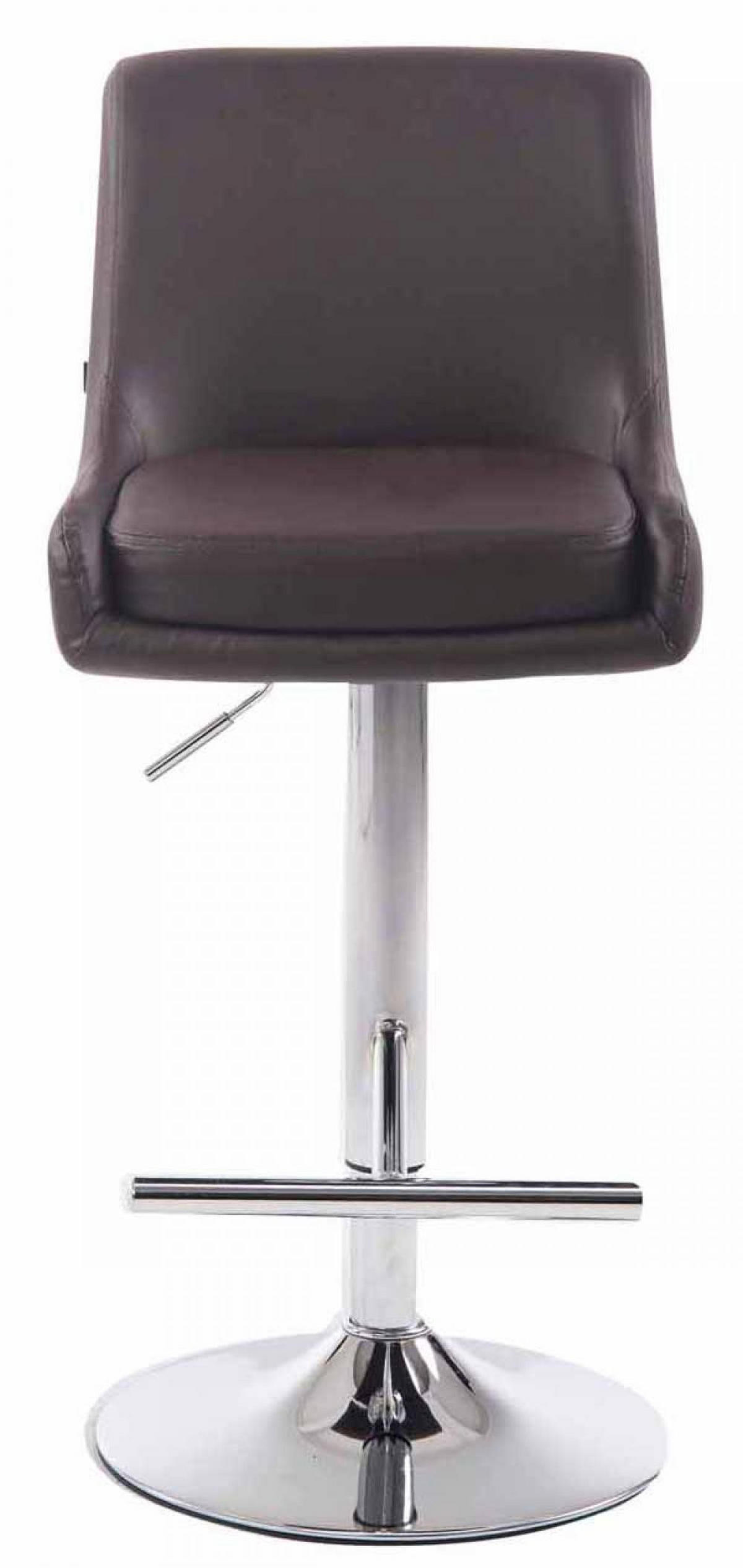BARHOCKER 2er Set Lederlook braun - Chromfarben/Braun, Textil/Metall (43/90/50cm) - CLP