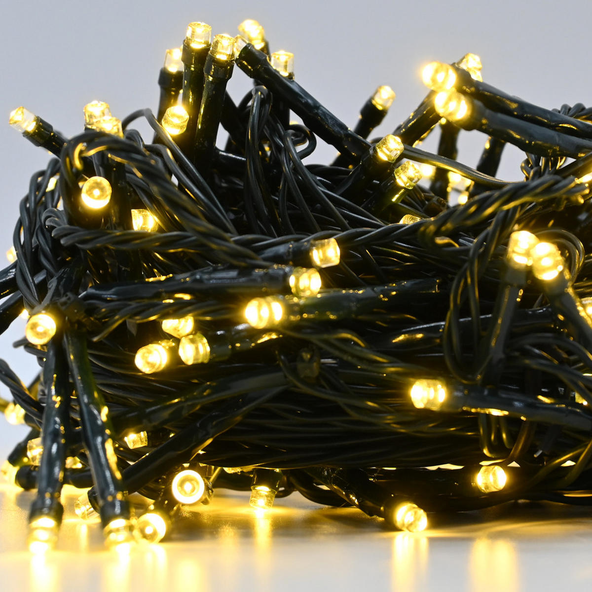 LICHTERKETTE 204 LED-Leuchten, warmweiß, 16 m - Weiß, Kunststoff (1600cm) - dasmöbelwerk