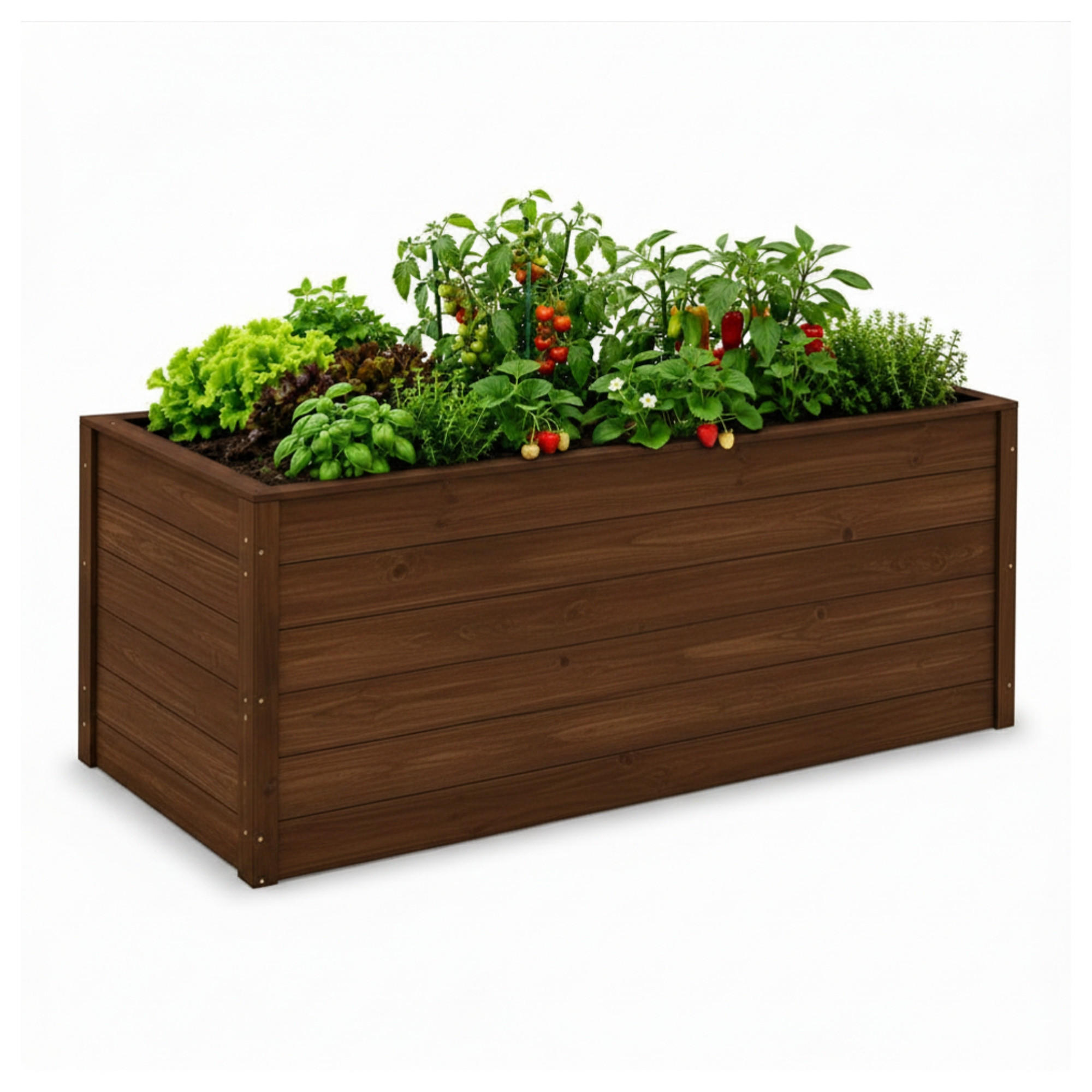 HOCHBEET HARZ aus Holz mit Schutzfolie 90x170x84 cm Außenbereich Braun Holz - Braun, Holz (170/90/84cm)